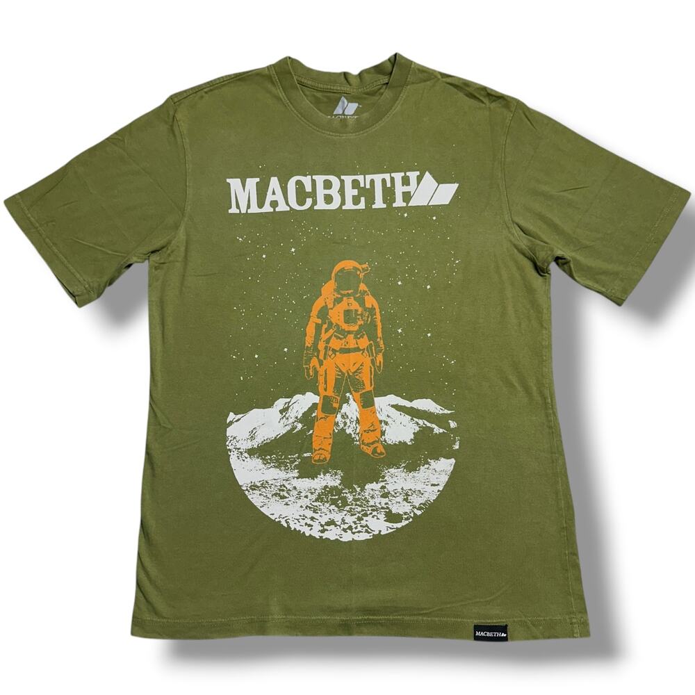 Vintage Y2K Macbeth Astronaut Tee Shirt Tom DeLonge Blink-182 Green Rare Sz M